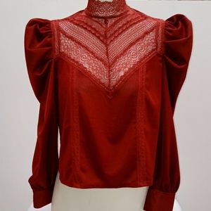 Ladies 7566 Pheasant Blouse with lace detail